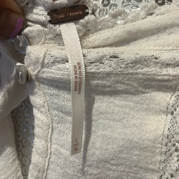 Free People The Amy Top In White Size L - Picture 14 of 16